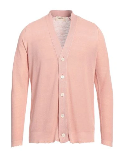 Shop Atomofactory Man Cardigan Blush Size Xl Linen, Cotton In Pink