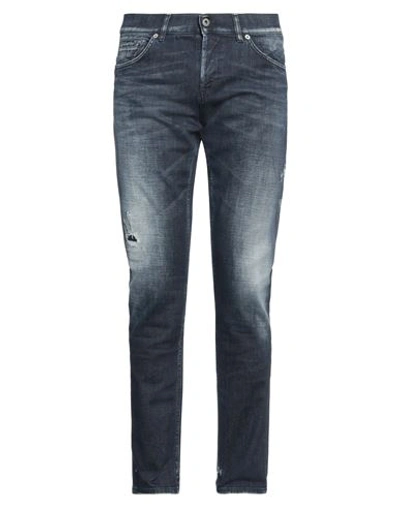 Shop Dondup Man Jeans Blue Size 28 Cotton, Elastomultiester, Elastane