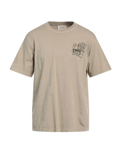 Shop Atomofactory Man T-shirt Khaki Size M Cotton In Beige
