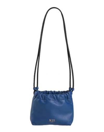 Shop N°21 Woman Shoulder Bag Bright Blue Size - Soft Leather