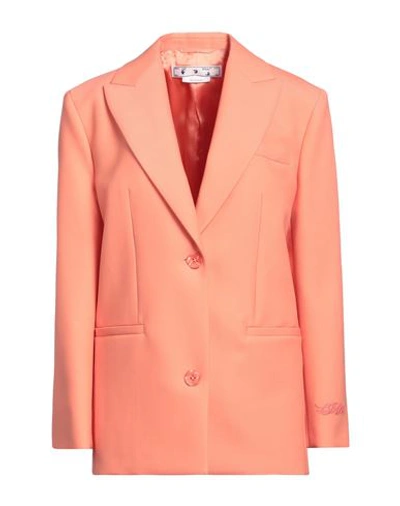 Off-white Blazer In Orange Wool In Beige