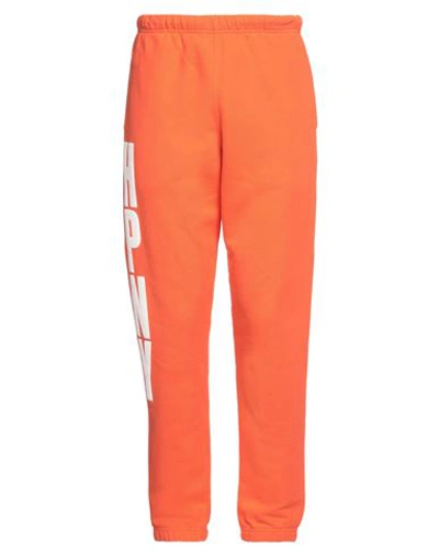 Shop Heron Preston Man Pants Orange Size L Cotton