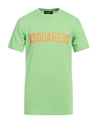 Shop Dsquared2 Man T-shirt Green Size L Cotton