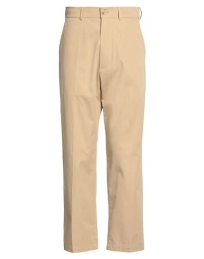 Shop Amaranto Man Pants Beige Size 34 Cotton