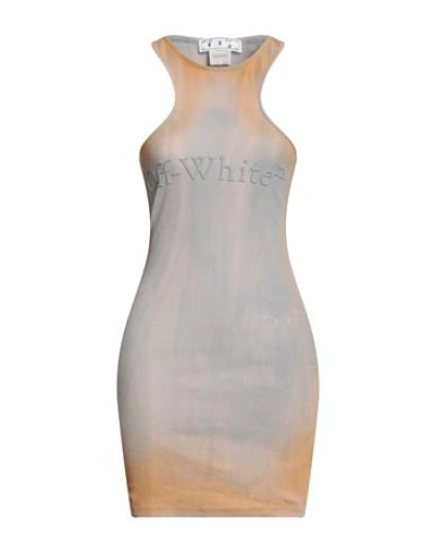 Shop Off-white Woman Mini Dress Light Grey Size 6 Cotton, Elastane