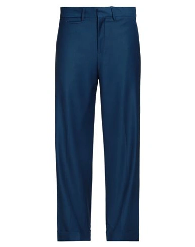 Shop Canaku Çanaku Man Pants Blue Size 34 Wool, Polyamide, Elastane