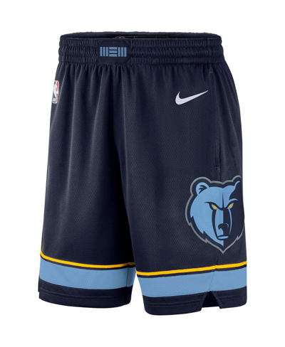 Shop Nike Men's  Navy 2019/20 Memphis Grizzlies Icon Edition Swingman Shorts