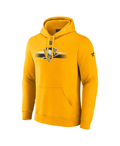 Shop Fanatics Men's  Gold Pittsburgh Penguins Authentic Pro Secondary Pullover Hoodie
