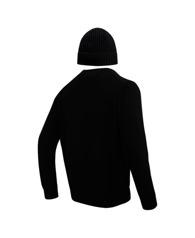 Pro Standard Men's  Black Pittsburgh Steelers Crewneck Pullover Sweater And Cuffed Knit Hat Box Gift In Black