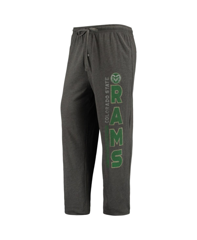 Concepts Sport Men's  Heathered Charcoal, Green Distressed Colorado State Rams Meter T-shirt And Pant In Heather Charcoal,green