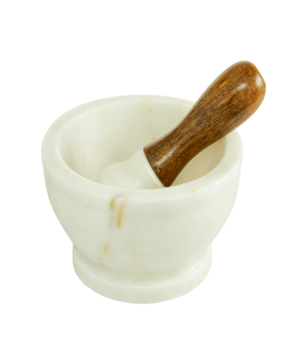 Shop Novogratz Collection Real Marble Mortar And Pestle, Set Of 3 In White