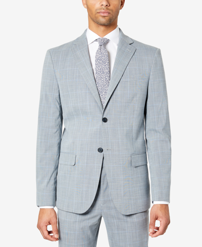 Shop Dkny Men's Modern-fit Stretch Suit Jacket In Grey,blue