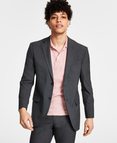 Shop Dkny Men's Modern-fit Stretch Suit Jacket In Grey,blue