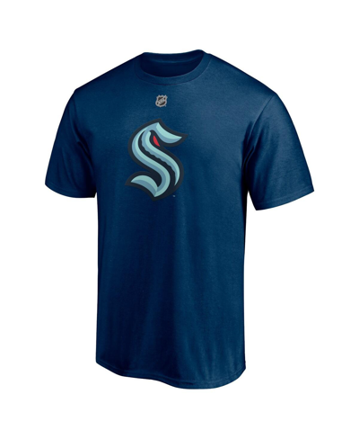 Fanatics Men's  Philipp Grubauer Deep Sea Blue Seattle Kraken Authentic Stack Name And Number T-shirt In Deep Sea Blue