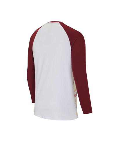 Shop Concepts Sport Men's  White, Burgundy Washington Commanders Tinselâ Raglan Long Sleeve T-shirt And Pa In White,burgundy