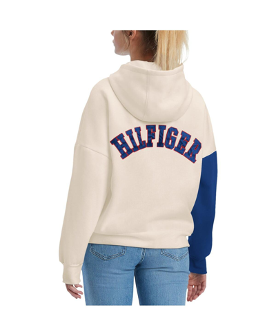 Tommy Hilfiger Women's  Cream, Royal New York Giants Harriet Pullover Hoodie In Cream,royal