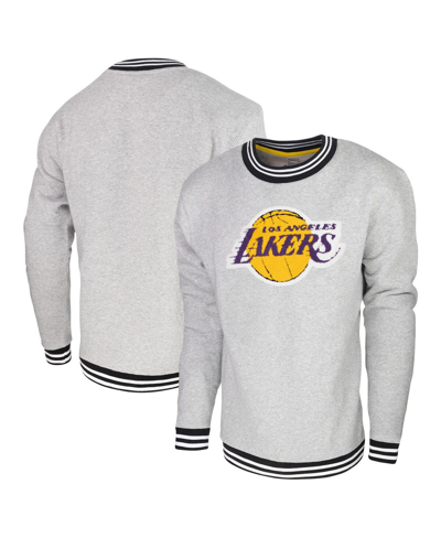 Shop Stadium Essentials Men's  Heather Gray Los Angeles Lakers Club Level Pullover Sweatshirt