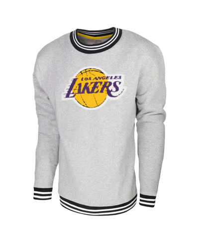 Shop Stadium Essentials Men's  Heather Gray Los Angeles Lakers Club Level Pullover Sweatshirt