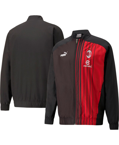 Shop Puma Men's  Black Ac Milan 2022/23 Pre-match Full-zip Jacket