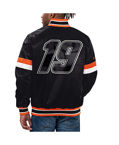 Starter Men's  Black San Francisco Giants Secret Weapon Satin Full-snap Jacket In Black