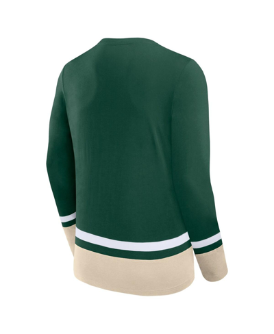 Fanatics Branded Green Minnesota Wild Back Pass Lace-up Long Sleeve T-shirt In Green