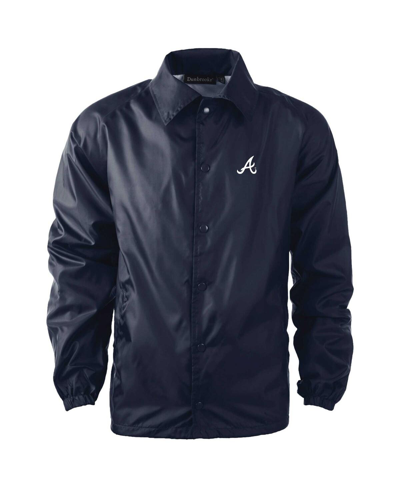 Shop Dunbrooke Men's  Navy Atlanta Braves Coach's Raglan Full-snap Windbreaker Jacket