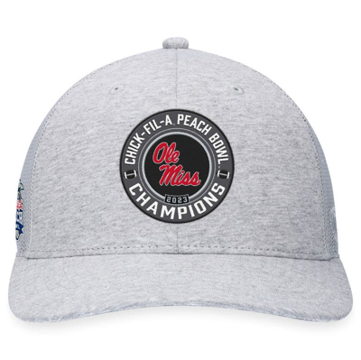 Shop Top Of The World Heather Gray Ole Miss Rebels 2023 Peach Bowl Champions Trucker Adjustable Hat