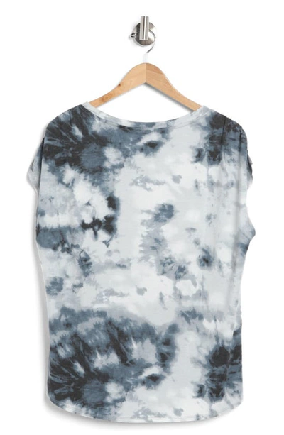 Shop Industry Republic Clothing Gathered Cap Sleeve T-shirt In Navy Ink Tie Dye