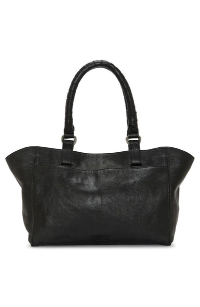 Shop Vince Camuto Farma Leather Tote Bag In Black Shiny Vintage