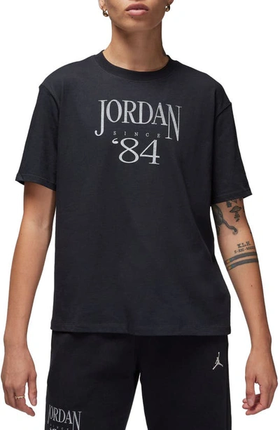 Shop Jordan Heritage Girlfriend Graphic T-shirt In Black/ Sail