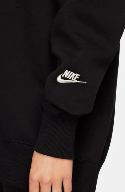 Shop Nike Phoenix Fleece Campus Oversize Crewneck Sweatshirt In Black