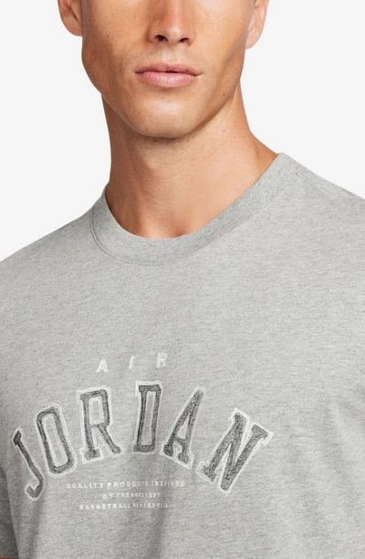 Shop Jordan Flight Essentials Graphic T-shirt In Dk Grey Heather/ Black/ Black
