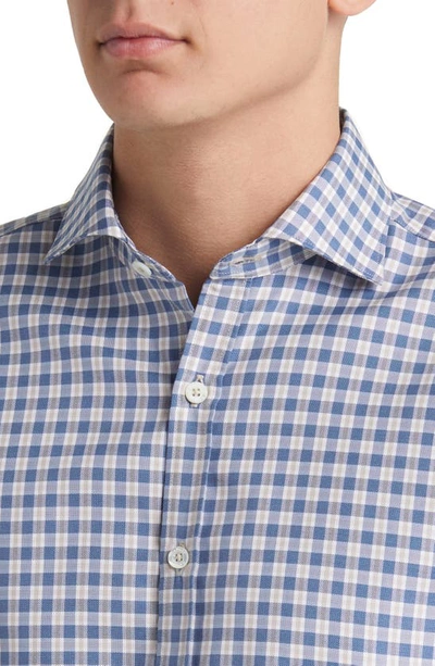 Shop Canali Plaid Button-up Shirt In Blue