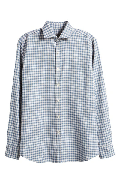 Shop Canali Plaid Button-up Shirt In Blue