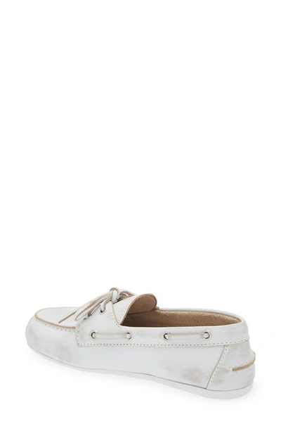 Shop Miu Miu Boat Shoe In White