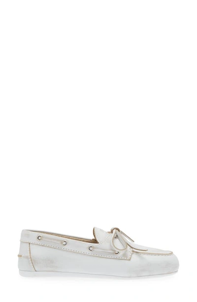 Miu Miu Boat Shoe In White