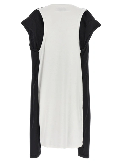 Shop Mm6 Maison Margiela Contrast Retro T-shirt Dress Dresses White/black