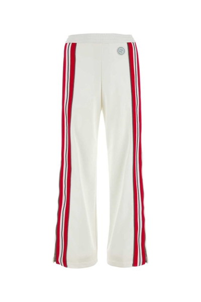 Shop Gucci Logo Patch Trackpants In White