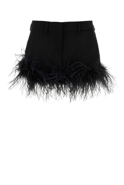 Shop Miu Miu Stretched Mini Skirt In Black