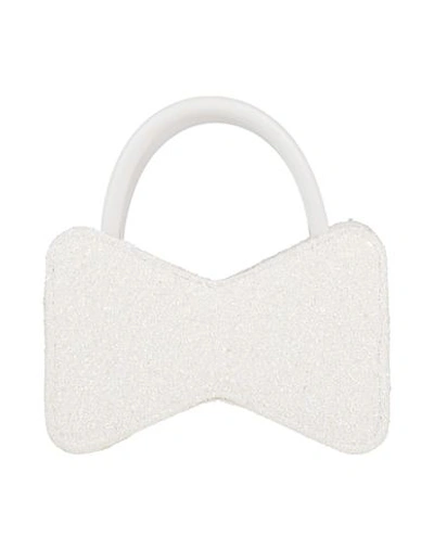 Shop Mach & Mach Woman Handbag White Size - Textile Fibers, Soft Leather