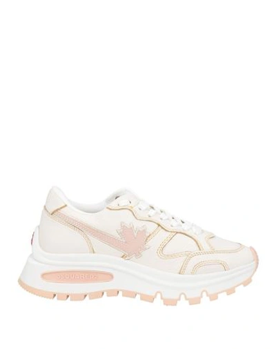 Shop Dsquared2 Woman Sneakers Light Pink Size 10 Calfskin
