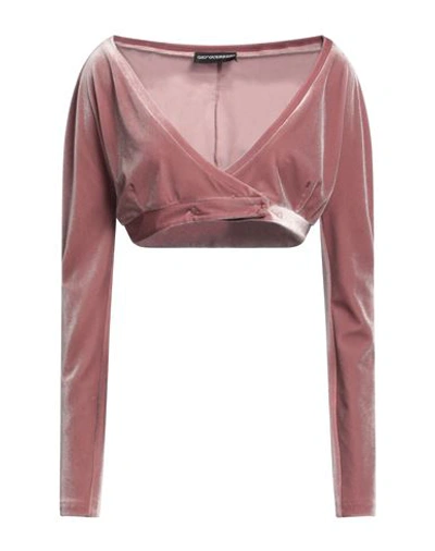 Shop Gio' Guerreri Woman Wrap Cardigans Pastel Pink Size 8 Polyester, Elastane