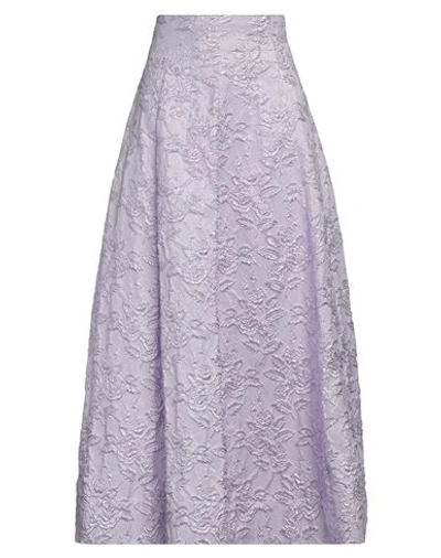 Shop Philosophy Di Lorenzo Serafini Woman Maxi Skirt Lilac Size 8 Polyester, Polyamide In Purple