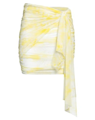 Msgm Woman Mini Skirt Pastel Yellow Size 6 Polyamide, Elastane In Yellow