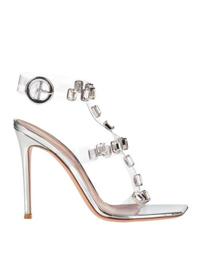 Shop Gianvito Rossi Woman Sandals Transparent Size 10 Rubber, Leather