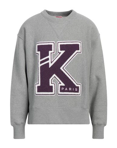 Shop Kenzo Man Sweatshirt Light Grey Size L Cotton, Elastane