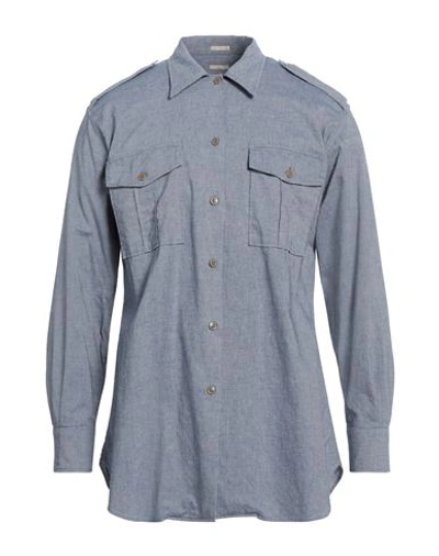 Shop Massimo Alba Man Shirt Blue Size L Cotton