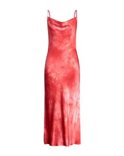 Shop Sleep No More Woman Maxi Dress Coral Size 1 Silk In Red