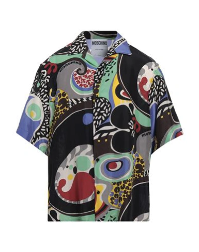 Shop Moschino Man Shirt Black Size 16 Silk