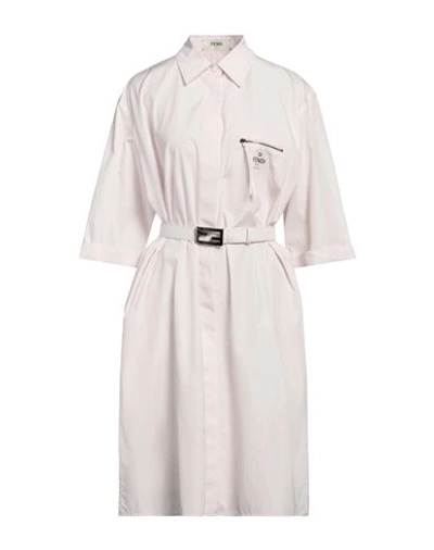 Shop Fendi Woman Midi Dress Light Pink Size 2 Cotton
